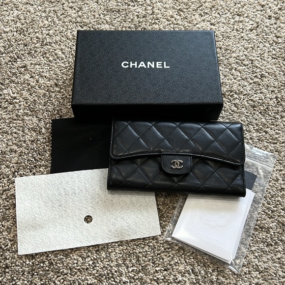 Chanel black wallet silver hardware full set - Picture 5 of 12